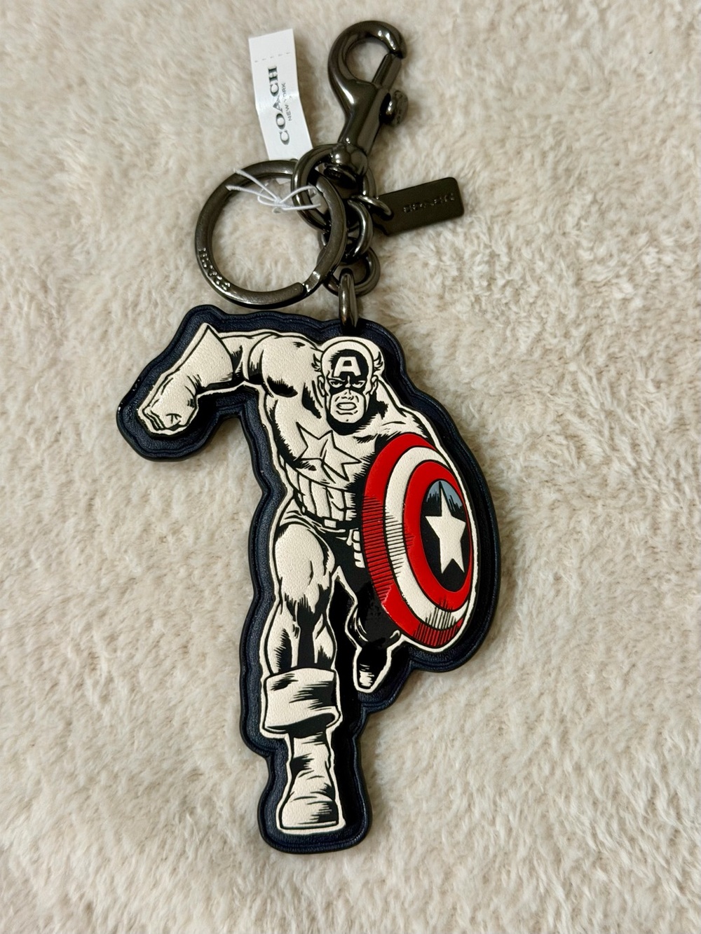 COACH x MARVEL Captain America Bag Charm Keychain 2020 Release Retired